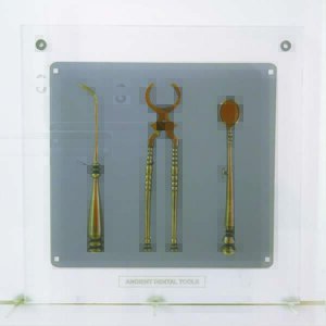 Antichi strumenti odontoiatrici specillo pinza specchietto 35x35