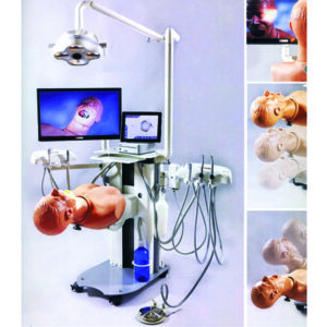 Certificata ISO 9001, viene fornita corredata da manichino autodrenante con articolatore a slitta , sistema di filtraggio dell'acqua, aspiratore chirurgico, montato su placche dal lato dell'assistente, tavoletta su braccio pantografo con faretra a cordoni pendenti dotata di siringa a tre vie e due strumenti di base, sistema di raccolta degli scarti accessibile dall'esterno, bottiglia di contenimento e di carico dell'acqua anch'essa esterna, comando a pedale degli strumenti e doppio comando, sia a pedale sul basamento, sia manuale sulla consolle, per la regolazione in altezza della posizione del busto con il manichino.